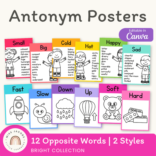 Antonym Posters - Bright English Decor