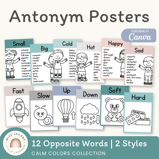 Antonym Posters - Calm Colors English Decor