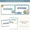 Antonym Posters - Cute Sea Life English Decor - Miss Jacobs Little Learners