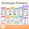 Antonym Posters - Cutesy Composition Notebook English Decor - Miss Jacobs Little Learners