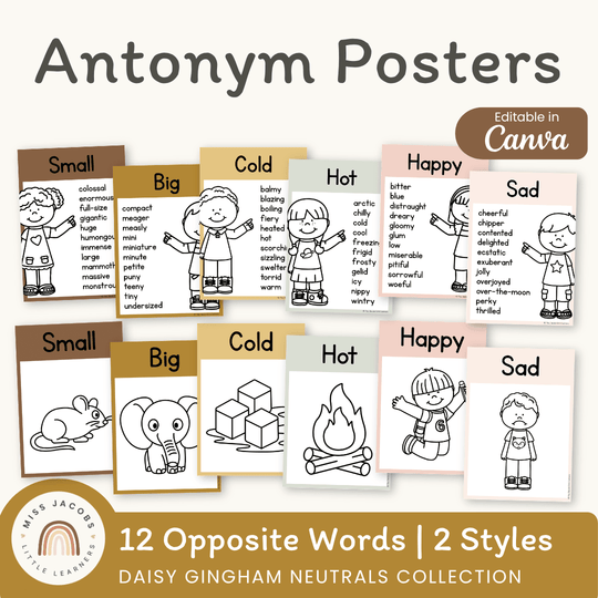 Antonym Posters - Daisy Gingham Neutrals English Decor