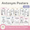 Antonym Posters - Daisy Gingham Pastels English Decor - Miss Jacobs Little Learners