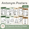 Antonym Posters - Modern Botanical English Decor - Miss Jacobs Little Learners