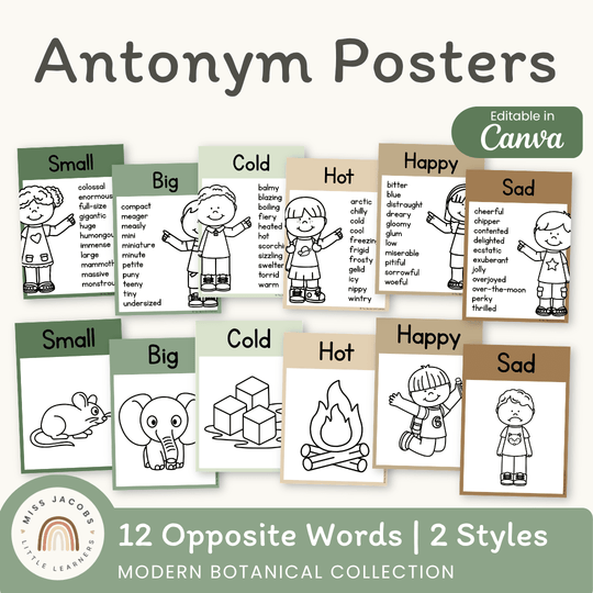 Antonym Posters - Modern Botanical English Decor