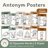 Antonym Posters - Modern Jungle English Decor - Miss Jacobs Little Learners