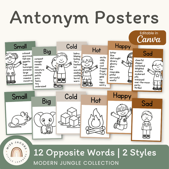 Antonym Posters - Modern Jungle English Decor