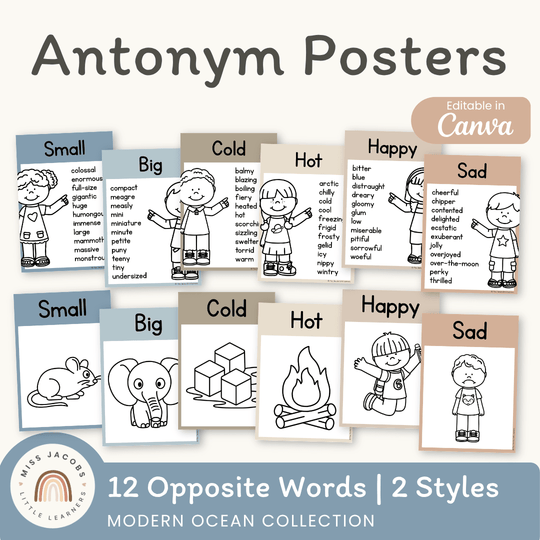 Antonym Posters - Modern Ocean English Decor