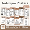 Antonym Posters - Neutrals English Decor - Miss Jacobs Little Learners