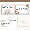 Antonym Posters - Neutrals English Decor - Miss Jacobs Little Learners