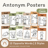 Antonym Posters - Woodland English Decor - Miss Jacobs Little Learners