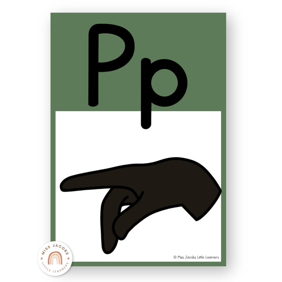 ASL Alphabet Posters (American Sign Language) - Modern Botanical - Miss Jacobs Little Learners