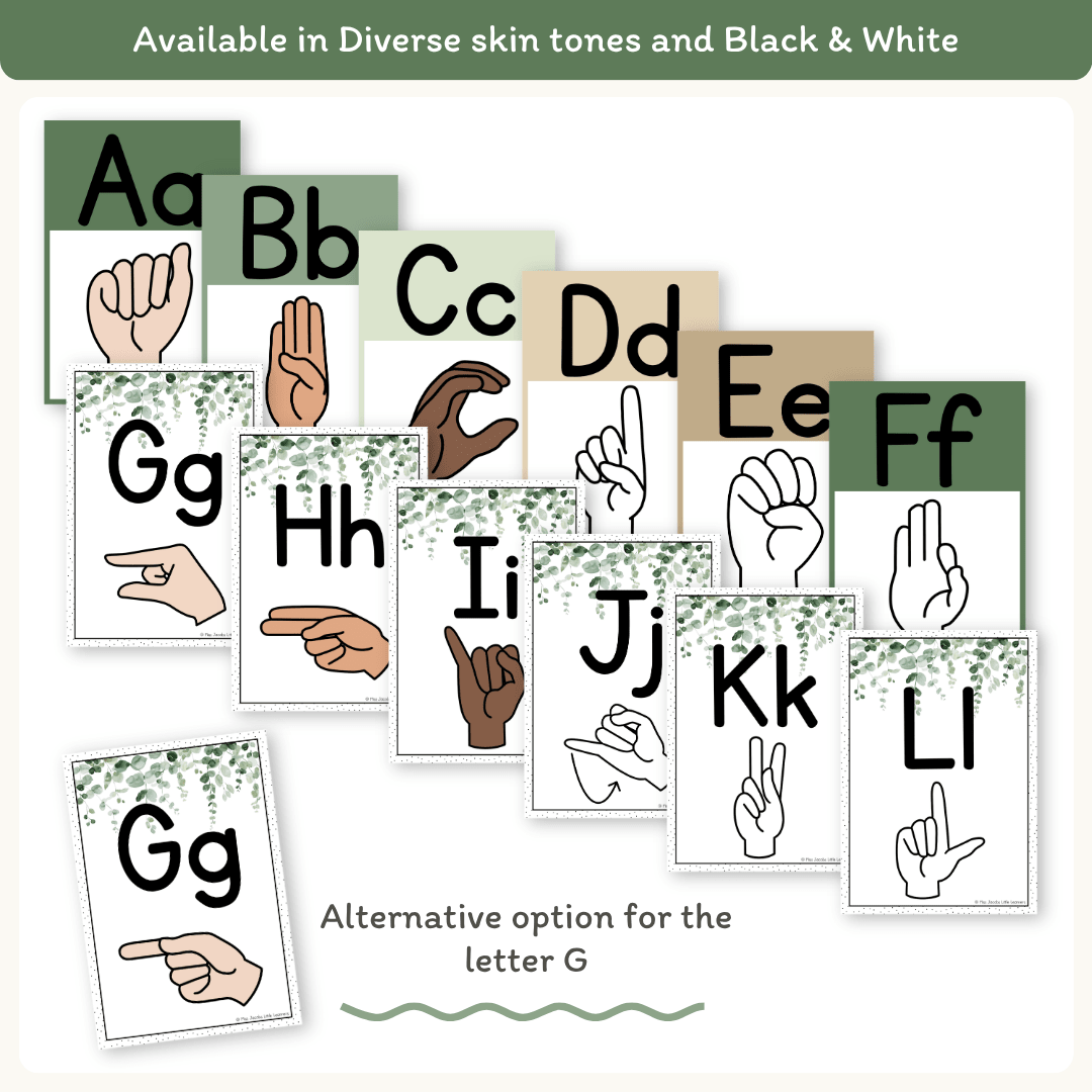 ASL Alphabet Posters - Modern Botanical Theme - Miss Jacobs – Miss ...