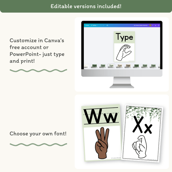 ASL Alphabet Posters - Modern Botanical Theme - Miss Jacobs – Miss ...