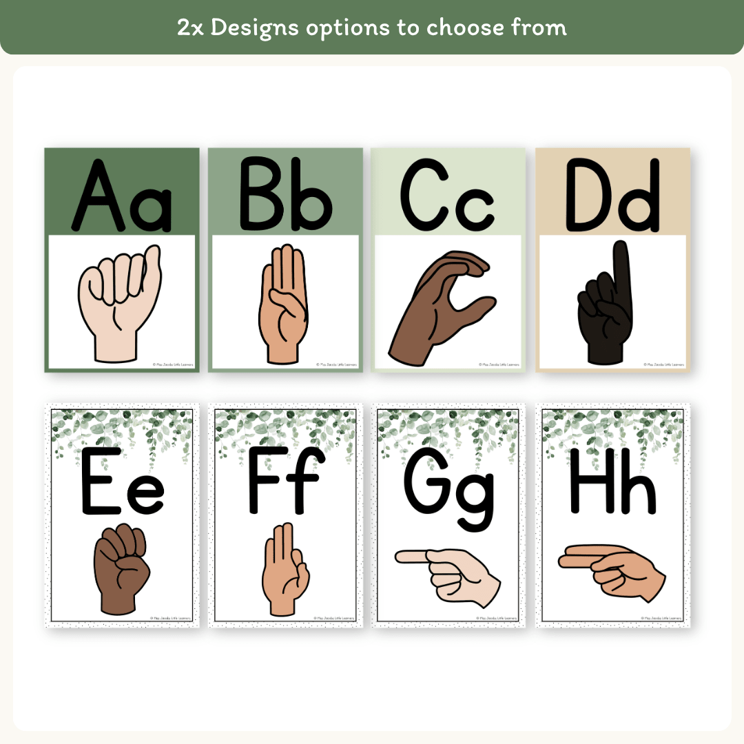ASL Alphabet Posters - Modern Botanical Theme - Miss Jacobs – Miss ...