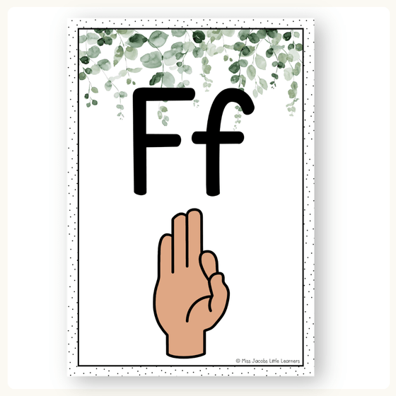 ASL Alphabet Posters - Modern Botanical Theme - Miss Jacobs – Miss ...
