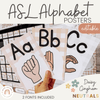 ASL (American Sign Language) Alphabet Posters | Daisy Gingham Neutrals Classroom Decor - Miss Jacobs Little Learners