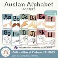 Auslan Alphabet Posters - Australian Sign Language - Cute Sea Life ...