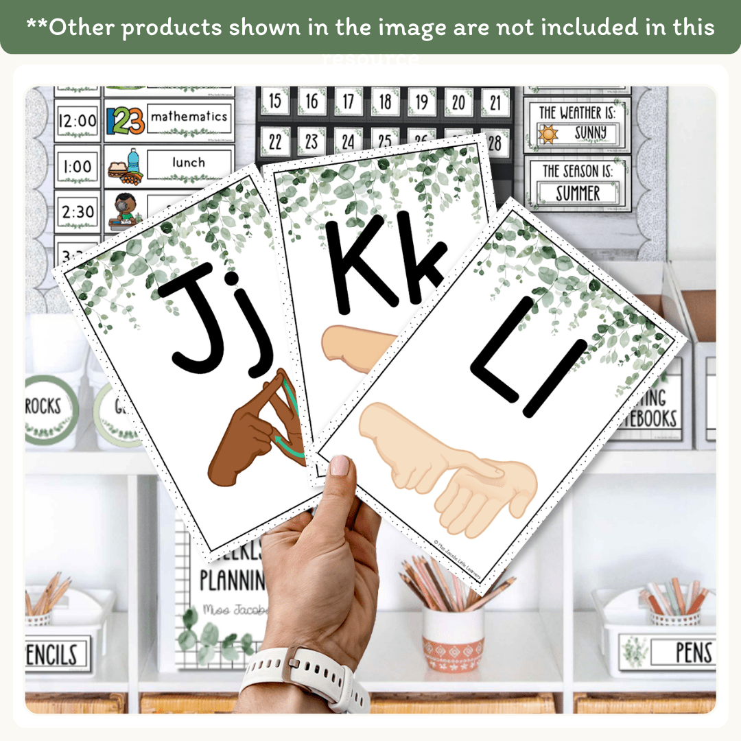Auslan Alphabet Posters - Modern Botanical Theme - Miss Jacobs – Miss ...
