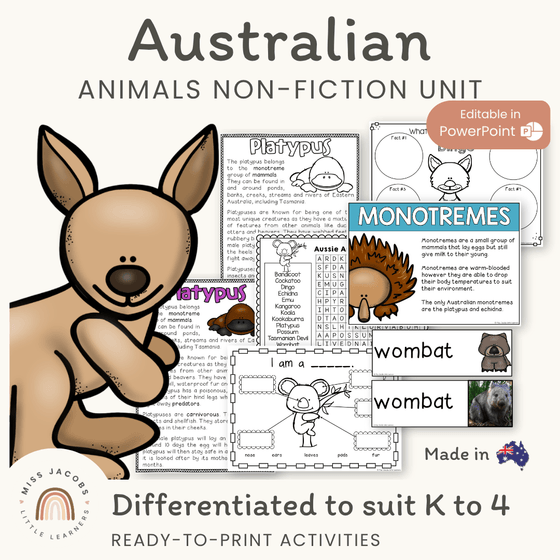 Australian Animals Unit - Australian Curriculum - Miss Jacobs Little Learners