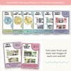 Australian Money Posters - Pastel Composition Notebook Math Decor - Miss Jacobs Little Learners