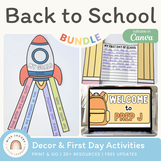 Back to School Classroom Decor & First Day Activities Bundle
