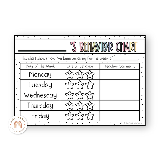 Behavior Clip Chart - Spotty Pastel Classroom Decor - Miss Jacobs Little Learners