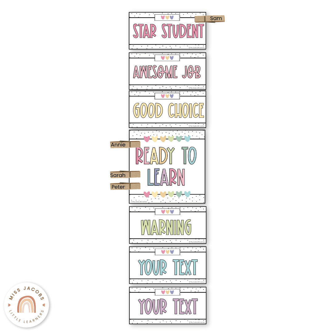 Behavior Clip Chart - Spotty Pastel Classroom Decor - Miss Jacobs ...