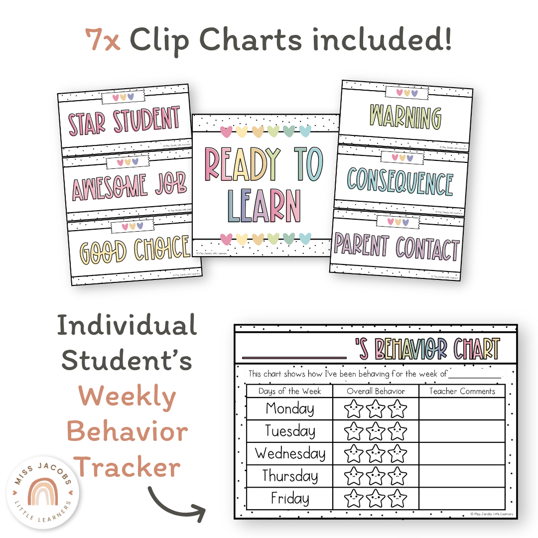 Behavior Clip Chart - Spotty Pastel Classroom Decor - Miss Jacobs ...