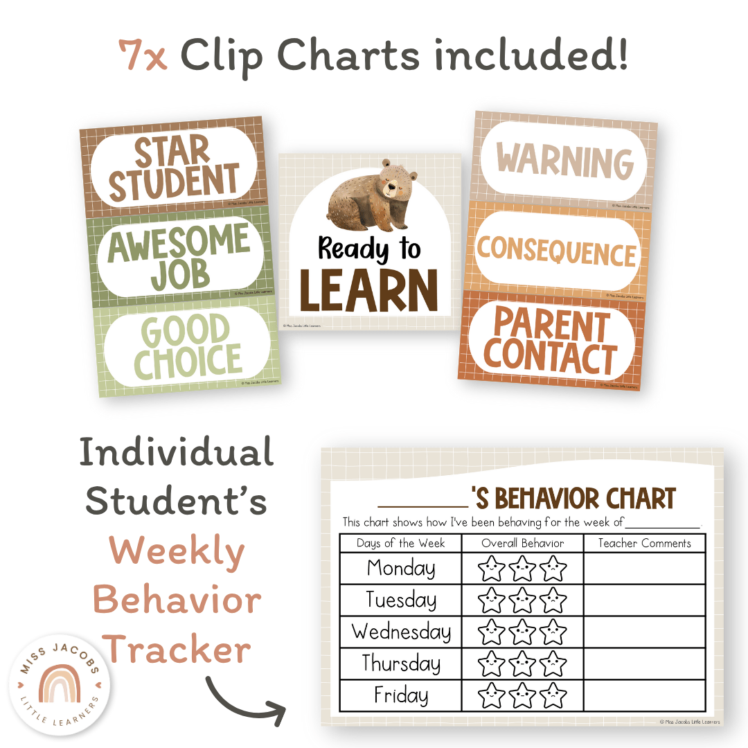 Behavior Clip Chart - Woodland Theme Classroom Decor - MJLL – Miss ...
