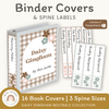 Binder Covers and Spine Labels - Daisy Gingham Neutrals Decor - Miss Jacobs Little Learners