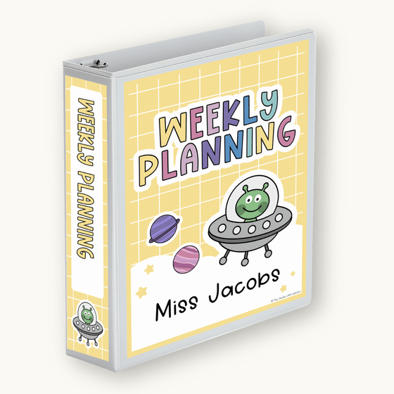 Binder Covers and Spine Labels - Dreamy Space Theme Classroom Decor - Miss Jacobs Little Learners