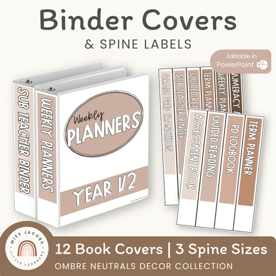 BINDER COVERS AND SPINES | OMBRE NEUTRALS