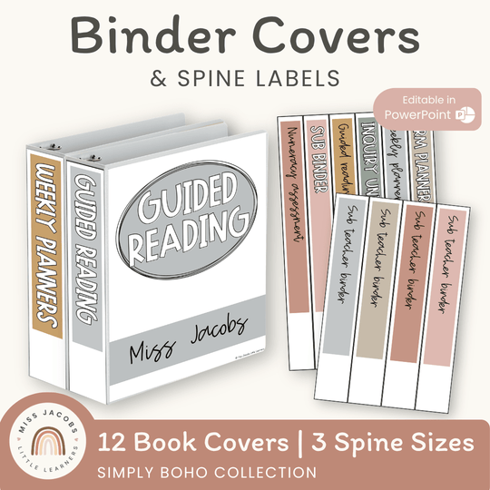 BINDER COVERS AND SPINES | SIMPLE BOHO