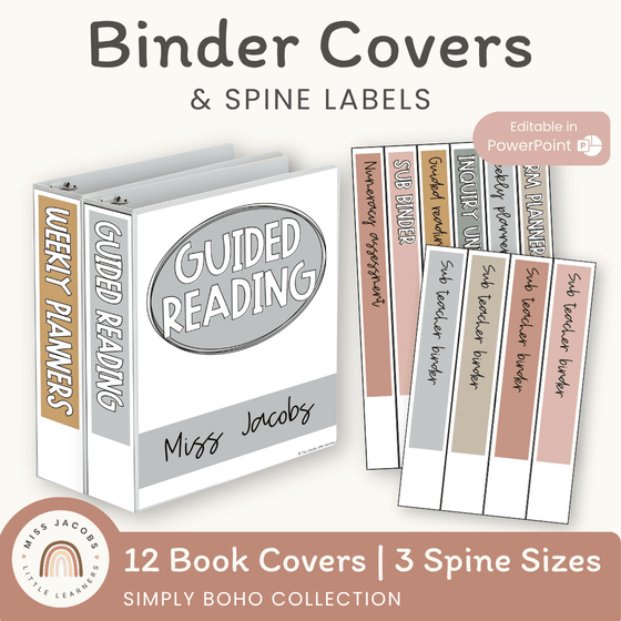 Binder Covers and Spines | Simple Boho – Miss Jacobs Little Learners