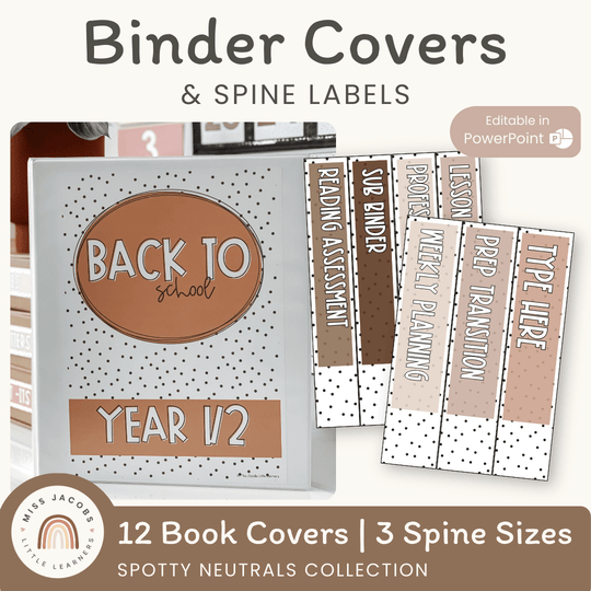 BINDER COVERS AND SPINES | SPOTTY NEUTRALS