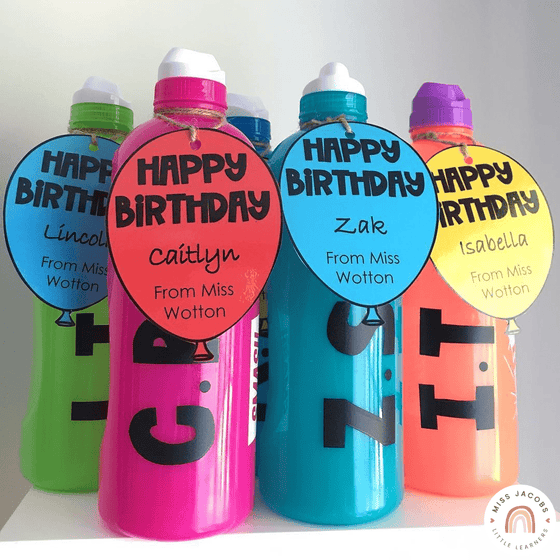Birthday Balloon Straw Toppers | Birthday Gift Tags for Students | Editable - Miss Jacobs Little Learners
