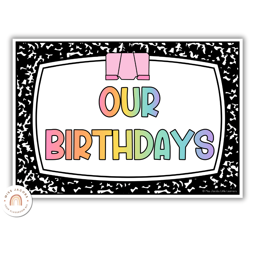 Birthday Chart - Cutesy Classroom Theme - Miss Jacobs - Default Title