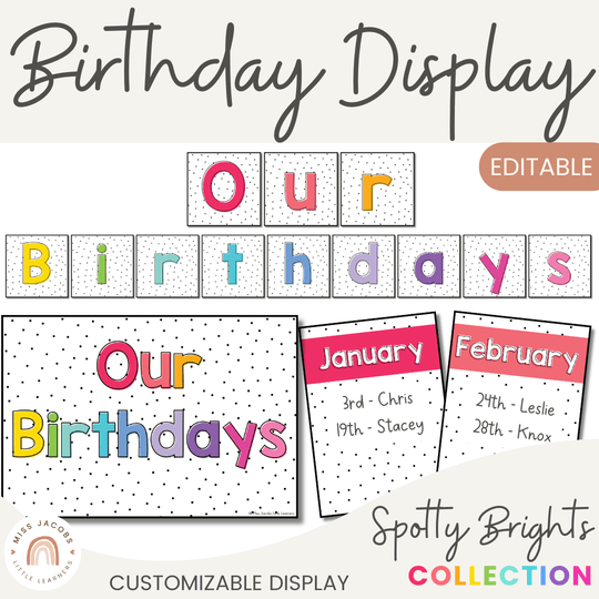 Birthday Chart - Spotty Bright Decor