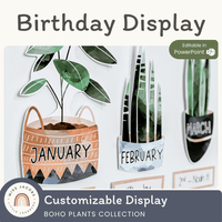 Birthday Display - Boho Plants Bulletin Board Classroom Decor – Miss ...