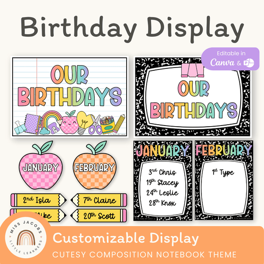 Birthday Display - Cutesy Classroom Decor