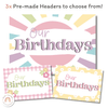 Birthday Display | Daisy Gingham Pastels Classroom Decor | Editable - Miss Jacobs Little Learners