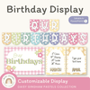 Birthday Display - Daisy Gingham Pastels Decor - Miss Jacobs Little Learners