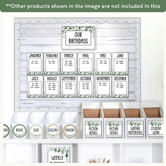 Birthday Display - Modern Botanical Classroom Theme - Miss Jacobs ...