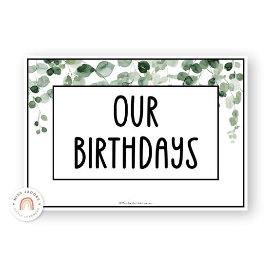 Birthday Display - Modern Botanical Classroom Decor - Miss Jacobs Little Learners