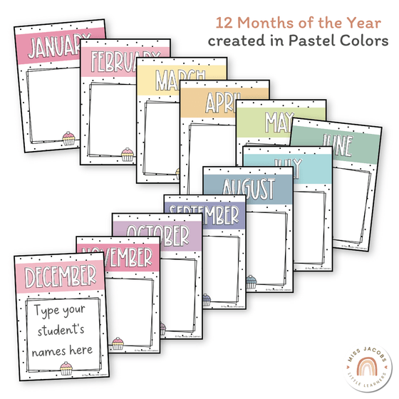 Birthday Display - Spotty Pastel Classroom Decor - Miss Jacobs Little Learners