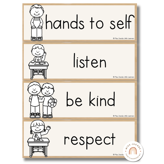 Boho Plants Classroom Rules Posters - Miss Jacobs Little Learners