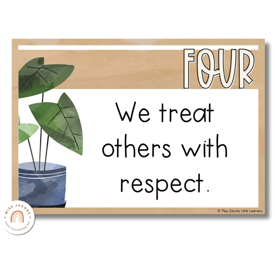 Boho Plants Classroom Rules Posters - Miss Jacobs Little Learners