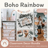 Boho Rainbow Neutrals Classroom Decor Bundle - Miss Jacobs Little Learners