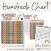 Boho Rainbow Neutrals Hundreds Chart - Miss Jacobs Little Learners