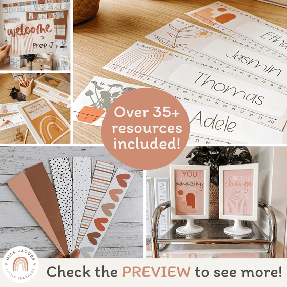 Boho Vibes Classroom Decor Bundle | Desert Neutral Theme | Editable - Miss Jacobs Little Learners